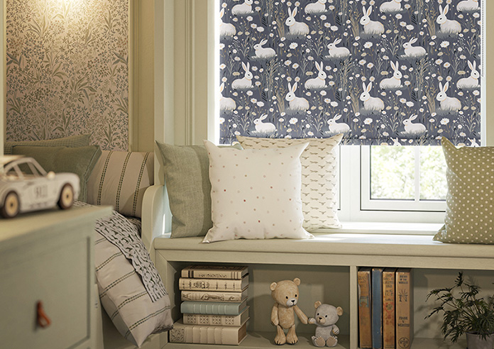 Bunny Meadows, Moonlit Grey - Roller Blind - Image 5